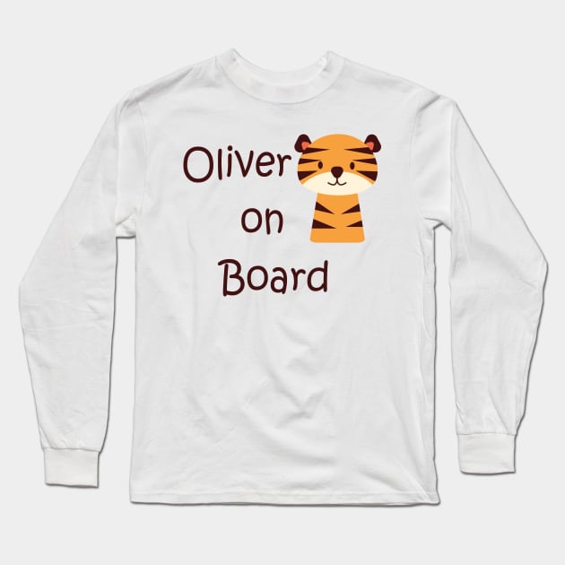 Oliver on board sticker Long Sleeve T-Shirt by IDesign23